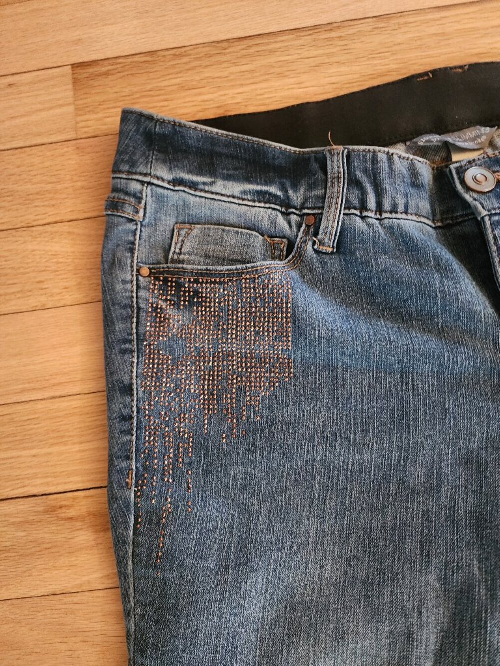 Christopher & Banks Signature Slimming Studded Jeans Blue Size 6
